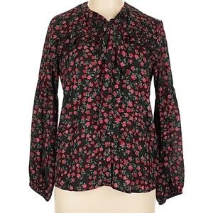 Floral Black and Red Women's Top
